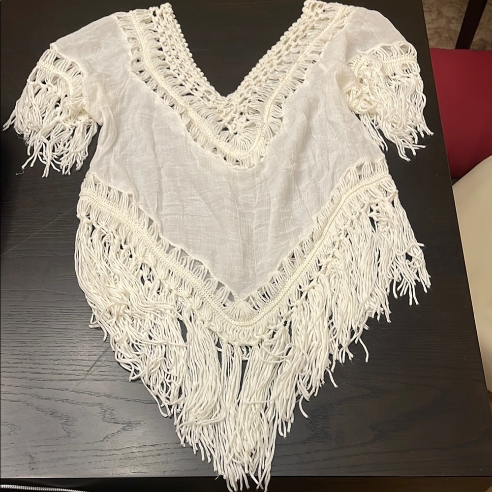 Bohemian Fringe Poncho Top